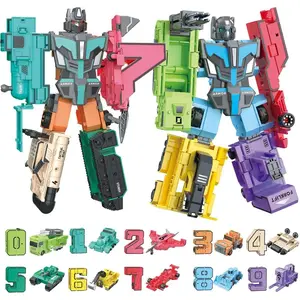 Number Robots Transforming Toys for Kids Ages 3-8, 12.3" Giant Buildable Robot Set, Number Blocks for Learning & Play, STEM Educational Toys for Boys & Girls Gifts