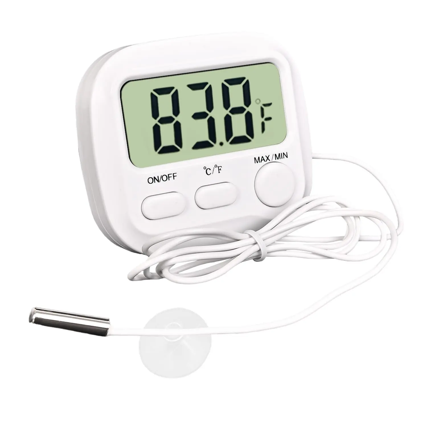 Digital Aquarium Water Thermometer with Large LCD Screen, Range -58℉ to 572℉, ±1℉/±0.5℃ Accuracy, Fish Tank Accessories Idea for Reptile Aquatic Tub Refrigerator Freezer