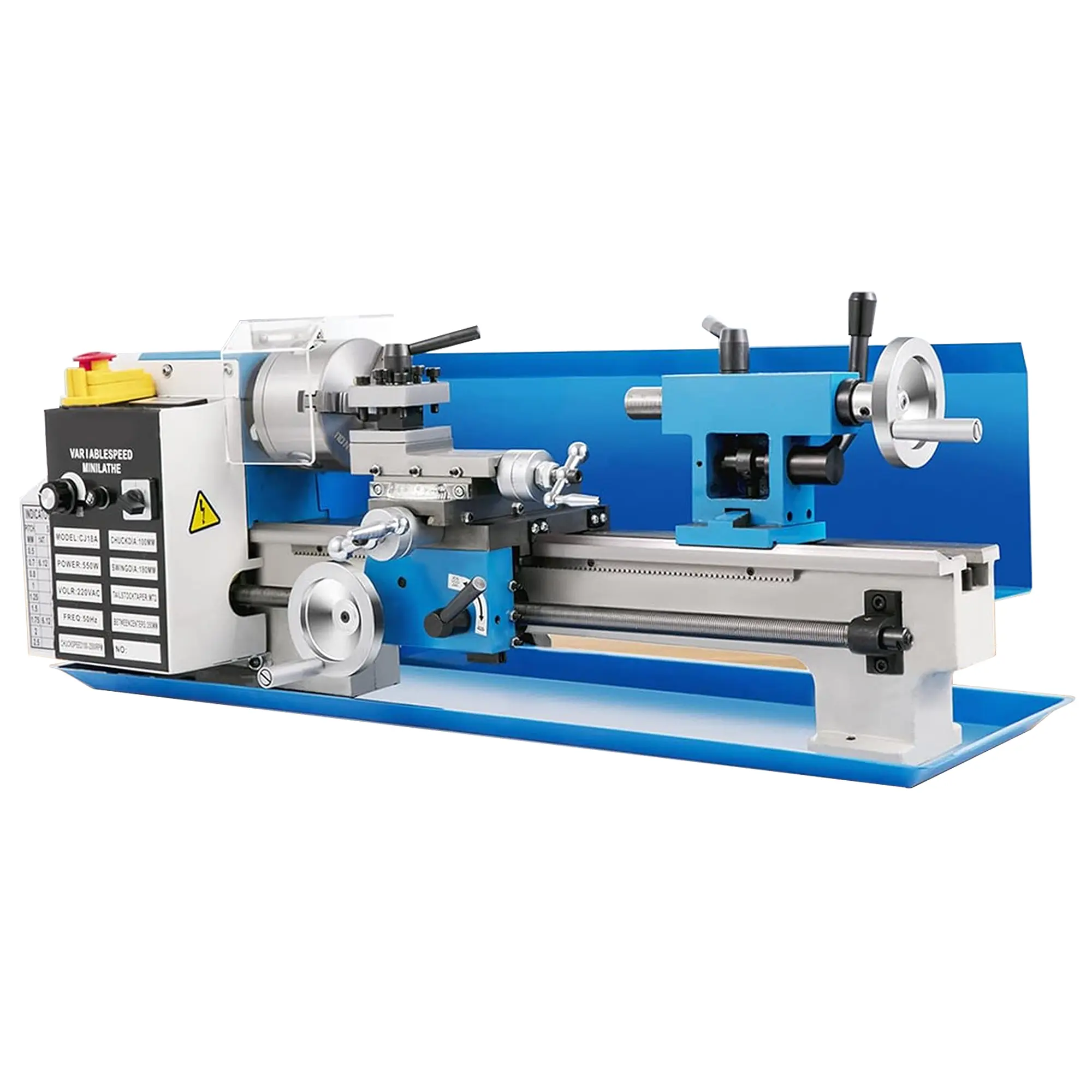 Sturdy Compact Mini Metal Lathe - 1100W Benchtop Metalworking Tool with Adjustable Speed, 3-Jaw Chuck, Digital Display, Secure Clamping for Turning Jobs & Cylindrical Parts