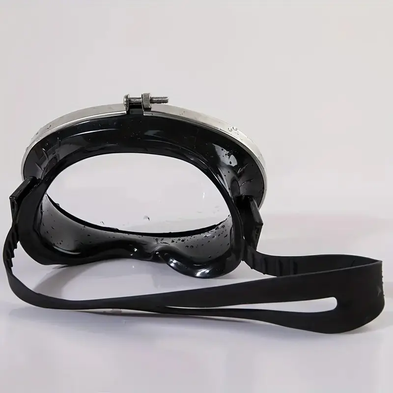 Retro Round Lens Diving Mask - Silicone Snorkeling Gear with Leak-Proof Tempered Glass, Anti-Fog Coating, UV Protection, Adjustable Wide Strap for Underwater Exploration