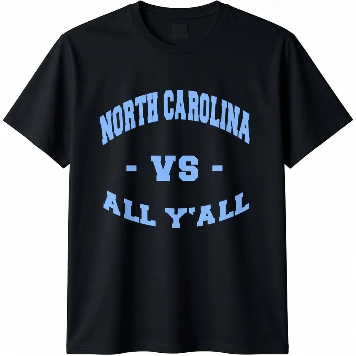 100% Cotton North Carolina VS All YALL United States Font T-Shirt