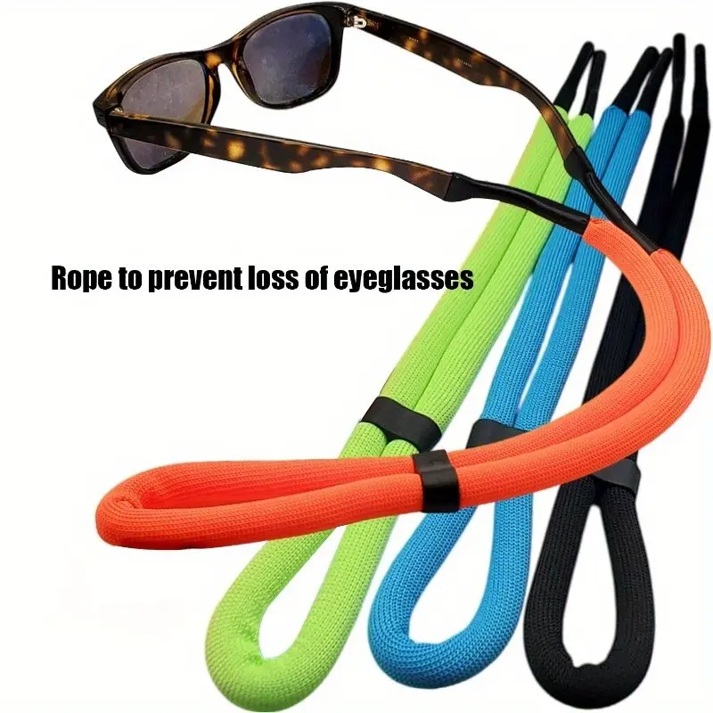 Water Sports Sunglasses Lanyard Set, Adjustable Floatable Eyewear Strap, 4 Pcs Unisex, Ideal for Kayaking, Fishing, Beach, Pool