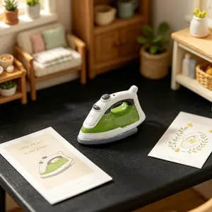 Dollhouse Mini Simulated Resin Iron Model Micro Sewing Scene Prop DIY Collectible Gift for Hobbyists Enthusiasts Christmas Easter New Year Gift
