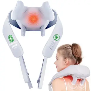 MASGRE Wireless Neck and Shoulder Massager - 6D Deep Tissue Kneading Electric Acupressure Pillow for Back, Legs, Whole Body Use at Home, Office, Gift for Family