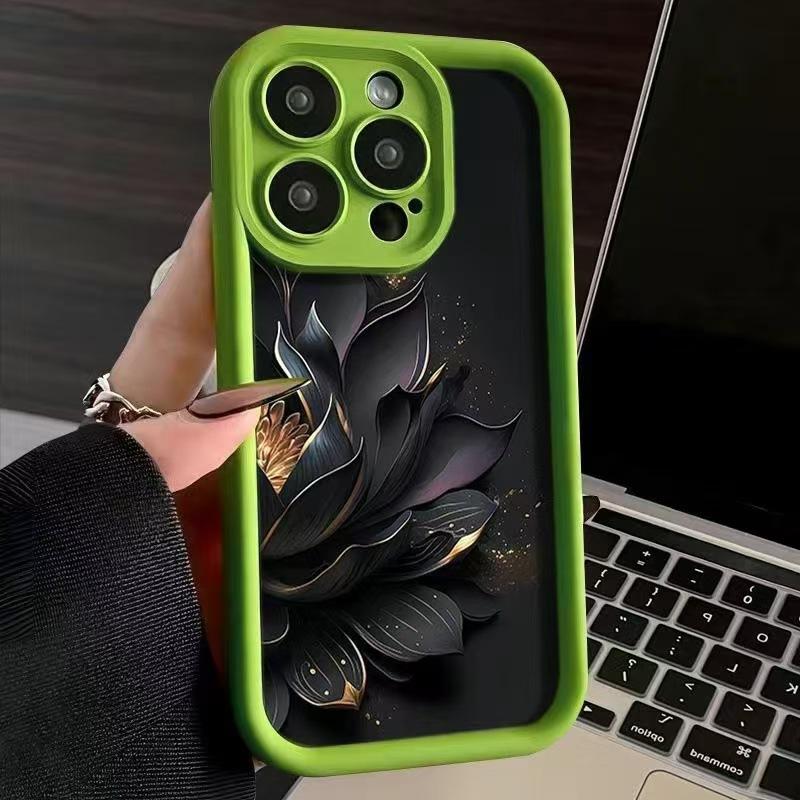 Aesthetic Black Gold Lotus iPhone Case for iPhone 17 16 Pro Max 15 Pro 14, Luxury Full Protection Shockproof Cover, Trendy Floral Phone Case Aesthetic Black Gold Lotus iPhone Case for iPhone 17 16 Pro Max 15 Pro 14, Luxury Full Protection Shockproof Cover, Trendy Floral Phone Case