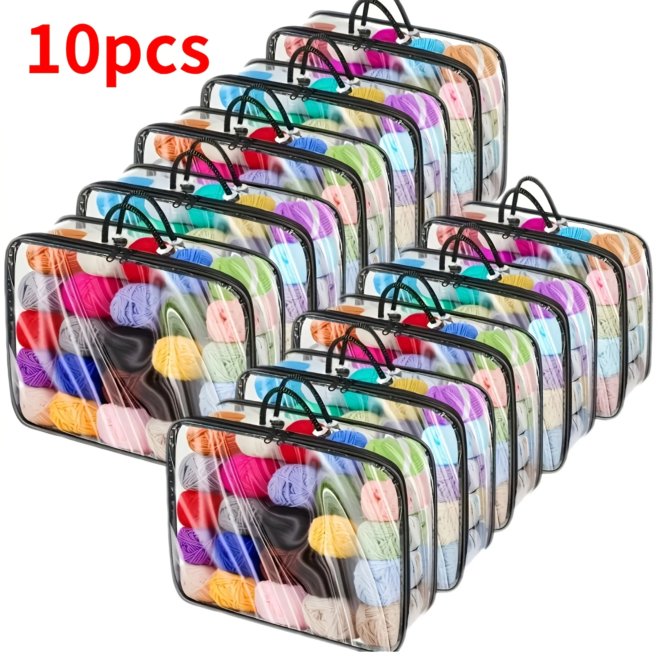 WS---Cute Style Sticker Storage Bag with Handle Transparent Finishing Bag, Portable Multi-Use Stationery Storage Box, Suitable for Hand Account, Scrapbook And Handicraft Materials