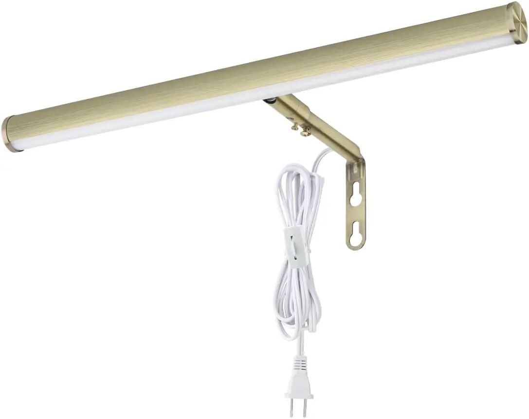 LED Picture Lights for Paintings Plug in, 14 Inch 4W Adjustable Art Light Gallery Wall Light for Display Art Work, Antique Brass Finish, CRI90+, 3000K Warm White, ETL Listed