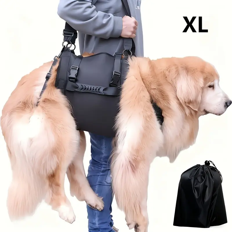 Durable transport backpacks and lift-style harnesses for large dogs, providing full-body support. Designed specifically for post-surgery mobility and recovery, they facilitate urination and are ideal for assisting large dogs.