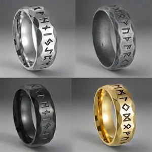 1pc Men's stainless-201 Stainless Steel rings retro Odin Viking rune for teen RING Amulet fashion Jewelry Gift