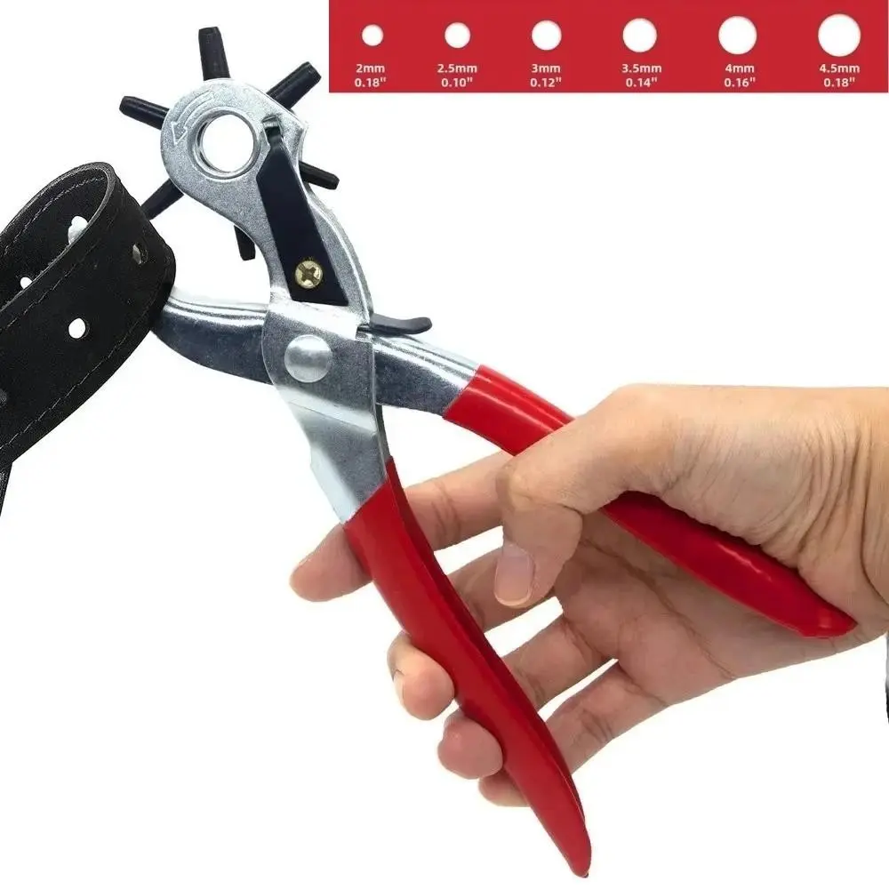 1PC Leather Metal Hole Punch,6 Size Belt Hole Puncher,Leather Tools,Multifunctional Ordinary Carbon Steel Punching Crafts Tool, Hand Tools