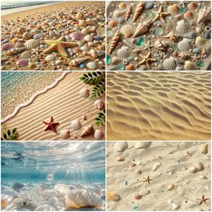 Sand Starfish Shell Theme Background Tropical Hawaii Beach Backdrop Summer Party  Decorations Photography Studio Props Banner