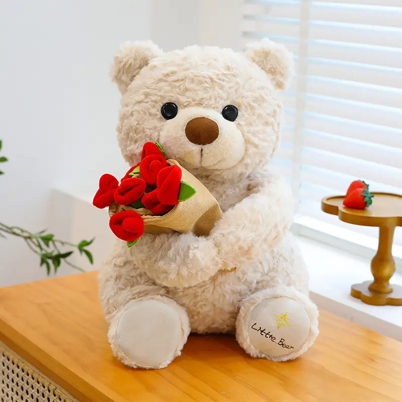 Rose Teddy Bear Gift Set, Soft Plush Toy, Perfect for Valentine's Day, Birthday, Anniversary, Romantic Occasions, Ideal Gift for Loved Ones
