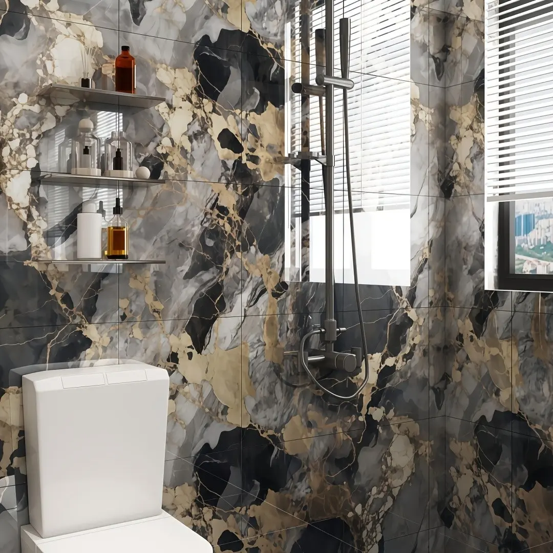 45pcs Waterproof Self-Adhesive Wall Panels, Stone Texture Wallpaper, Kitchen Bathroom Living Room Decor, Mould-Proof Wall Decals, Bathroom Peel and Stick Wallpaper