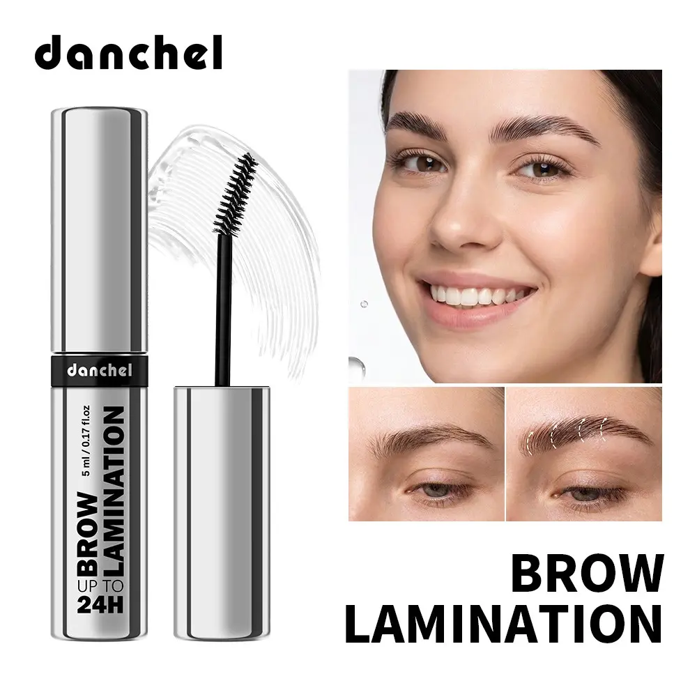 danchel Clear Brow Lamination Gel, Eyebrow Styling Gel, Long-Lasting Hold, Angled Brush for Fluffy Lifted Brows, Waterproof & Smudge-Proof, Salon-Like Finish, Ideal for Beginners & Daily Wear, Eyebrow Makeup Gel, Brow Makeup Products