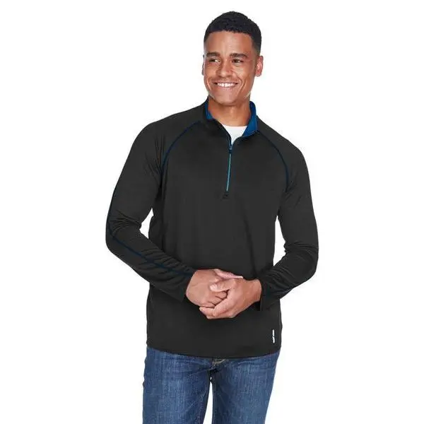 Men's Radar Quarter-Zip Performance Long-Sleeve Top - BLK/ TRU ROYAL - L