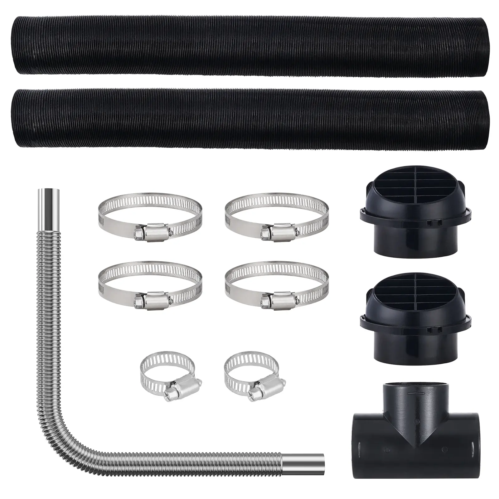 Diesel Heater Pipe Ducting Set, Diesel Heater Pipe Duct Kit, Extendable Air Outlet Ducts, User-Friendly Installation