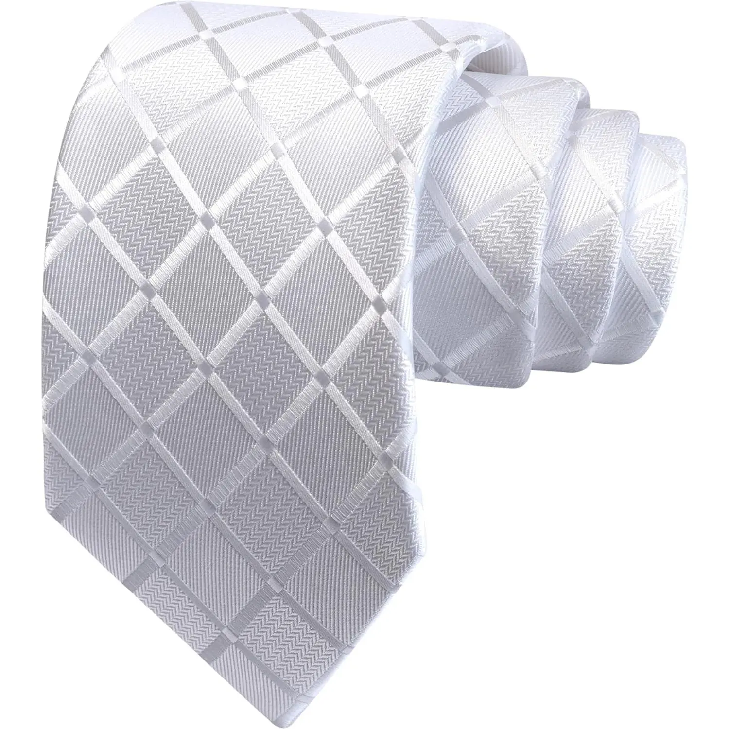 3.15"(8cm) Fashion Solid Plaid Ties Mens Woven Jacquard Necktie for Wedding