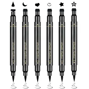 Eyeliner Stamp, Double-End Eyeliner Stamp Pen, Waterproof Eye Liner Tattoo Makeup