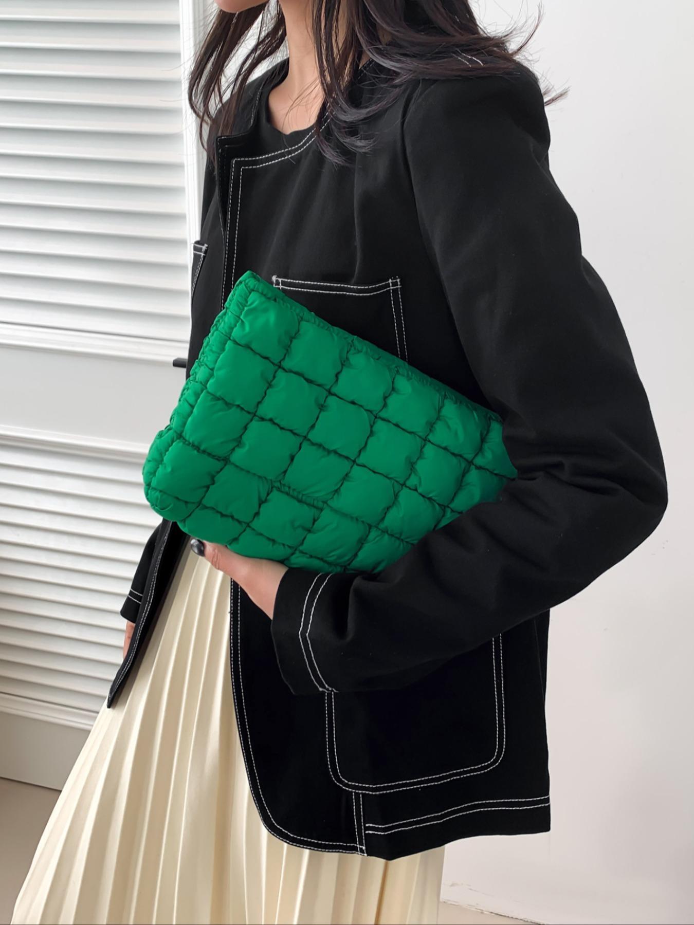 Large Capacity Quilted Design Clutch, Travel Storage Bag With Zipper, Perfect Christmas Gift Idea, Quilted Purse