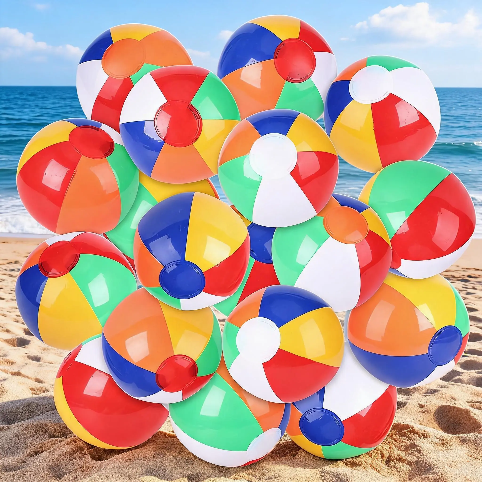 Garvee 18 Pack Rainbow Inflatable Beach Balls for Kids – 20cm Colorful Pool Toy Boats – Ideal for Summer Water Games, Pool Parties, Beach Events, Floating Play – Remote Control Electric Toy Category