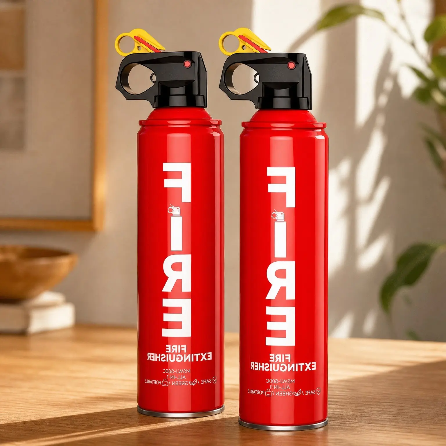 2-Pack Fire Extinguisher with Mounting Bracket for Home, Kitchen, Car & Grill – Compact A, B, C, K Extinguishing Spray – Eco-Friendly, Prevents Reignition