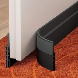 Adjustable Door Draft Stopper, Silicone Seal for Bottom Doors, Blocks Drafts and Noise, 39inch/1m, Indoor and Outdoor Use