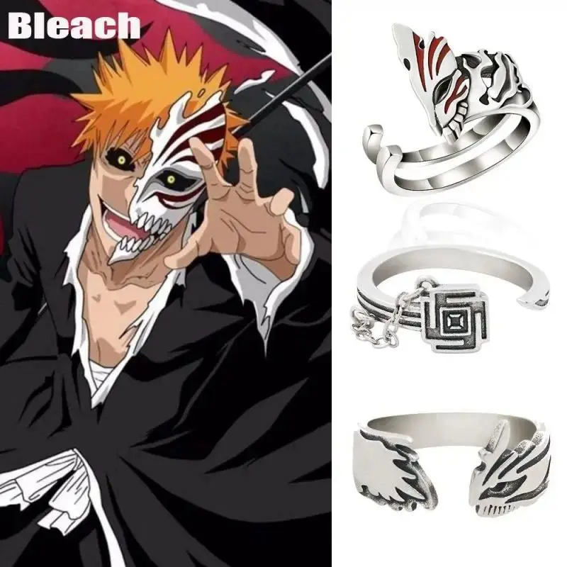 Anime BLEACH Kurosaki Ichigo Rings Cosplay Props Jewelry Accessory Unisex Couple Lover Custom trend Ring Party Gift