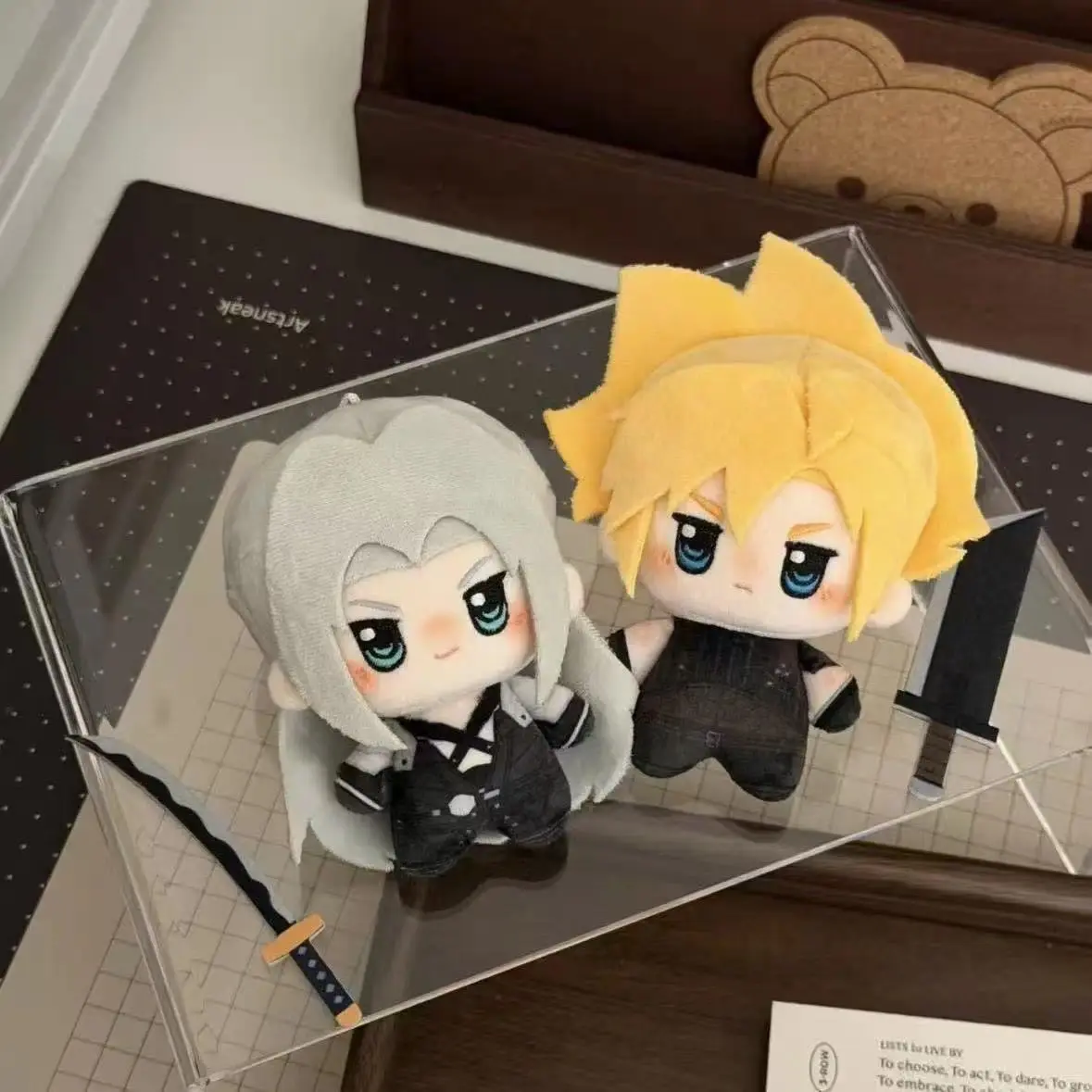 10CM Cloud Strife Sephiroth Anime Cosplay Stuffed Plush Doll Cute Fashion Handsome Mini Dress-up Toy Body Plushie Xmas Gift
