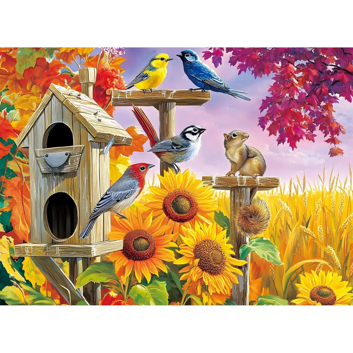Jigsaw Puzzles 300 Pieces for Adults,Farm Birds Puzzle for Adults Kids Seniors,Recycled Cardboard Large Piece Puzzle 300 Piece,Family Activity Great Gift for Family Friends 20.5 * 15 in