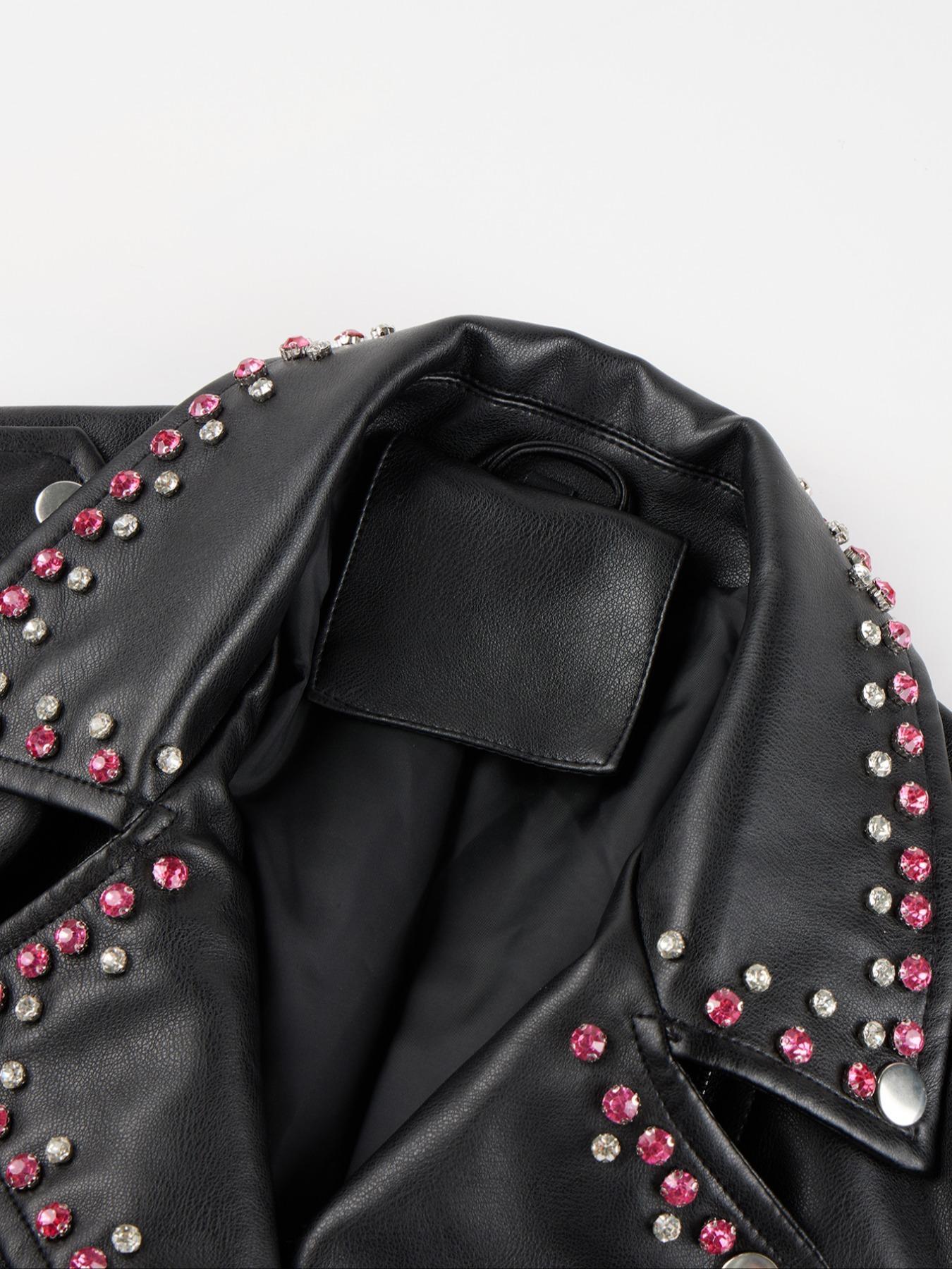 Women's PU Leather Fitted Jacket, Fashion Casual Outerwear for Daily Outdoor Wear, Ladies Clothes for Spring Fall