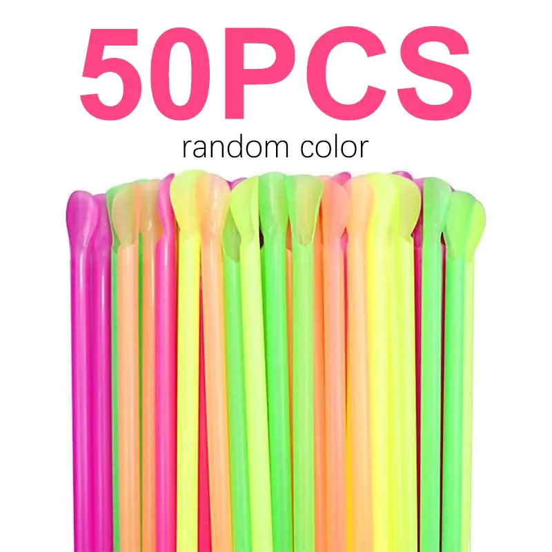 Disposable Spoon Straws, Colorful Mixed Beverage Dual-Use Straw Spoons, Convenient and Practical Drinking Accessories Utensils