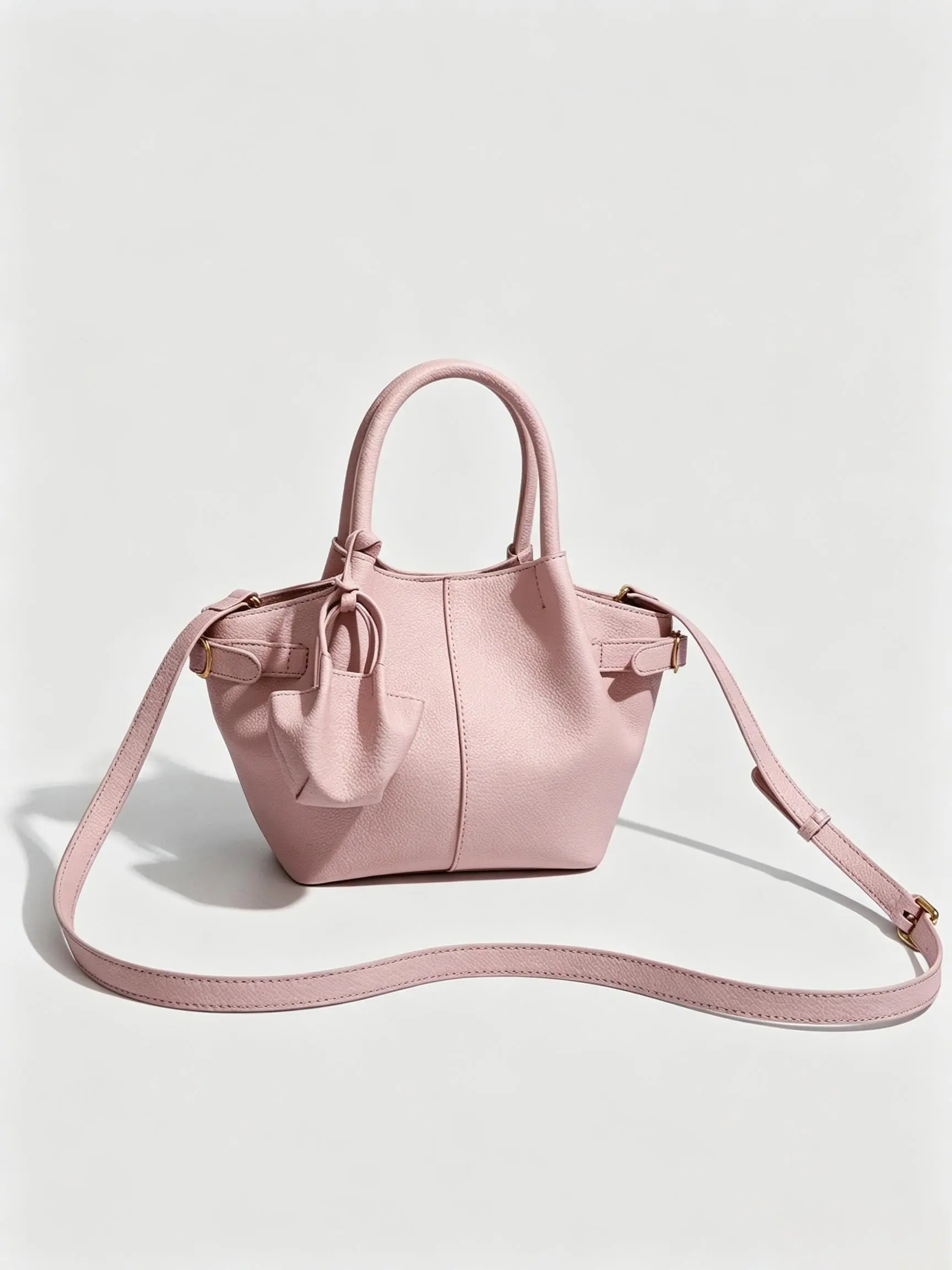 Elegant Mother-Child Vegetable Basket Bag for Women, 2026 New Design, Lychee Texture Handbag, Versatile Shoulder Crossbody Small Bag