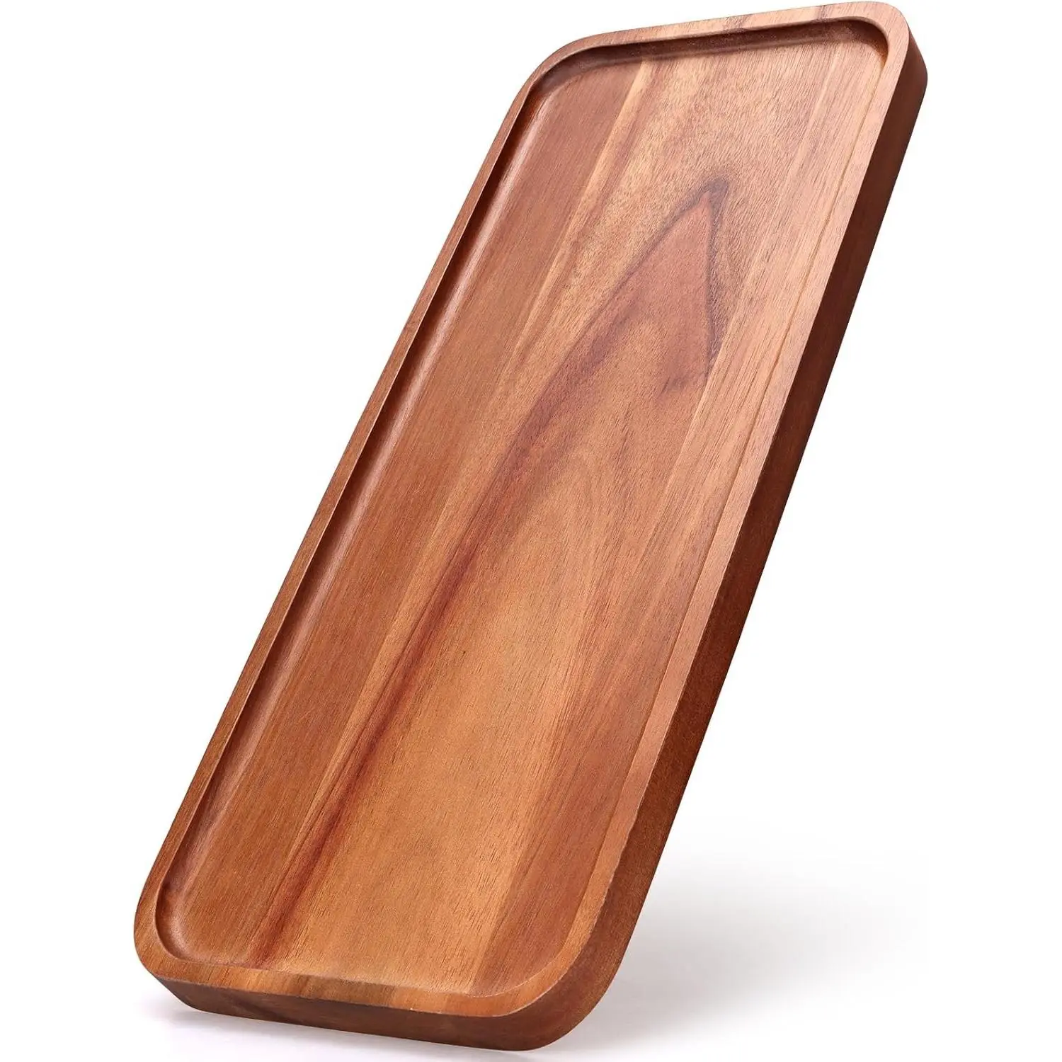 16"x6.5" Long Shape Rectangular Large Wooden Serving Tray - Charcuterie Board for Cookie Dessert, Kitchen Decorative Dinner Platter, Cheese Snack Appetizer Holder