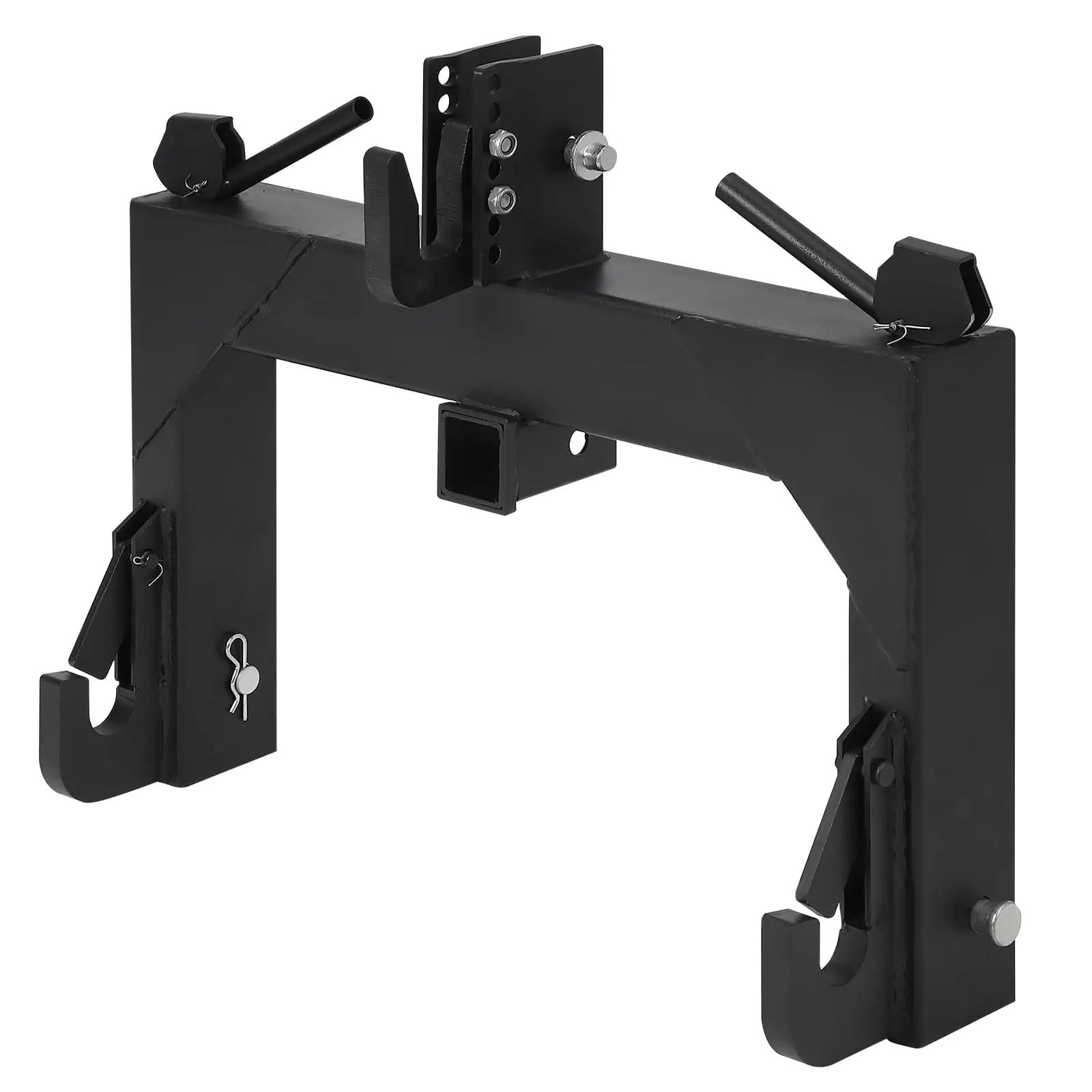 Garvee Heavy-Duty 3-Point Quick Hitch for Category 1 Tractors – 3000 lbs Capacity – Dual Receivers for Easy Lower Arm Attachment – Durable Black Finish – Black
