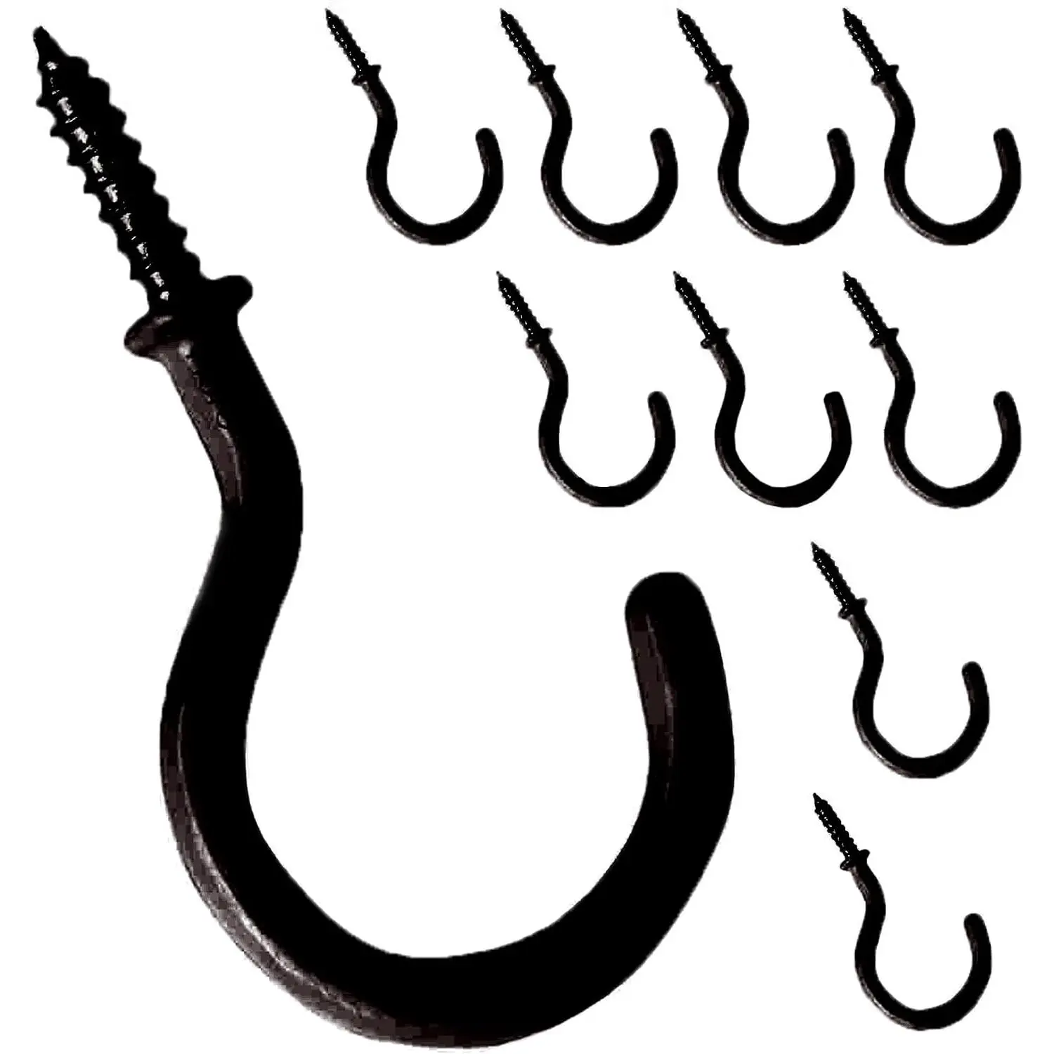 Wall Hooks, Transparent Adhesive Hangers, Rotatable Stainless Steel Hooks, Easy Installation & , Works  Ceramic, Marble, Glass, Metal (Screw Hooks, 10, Count)