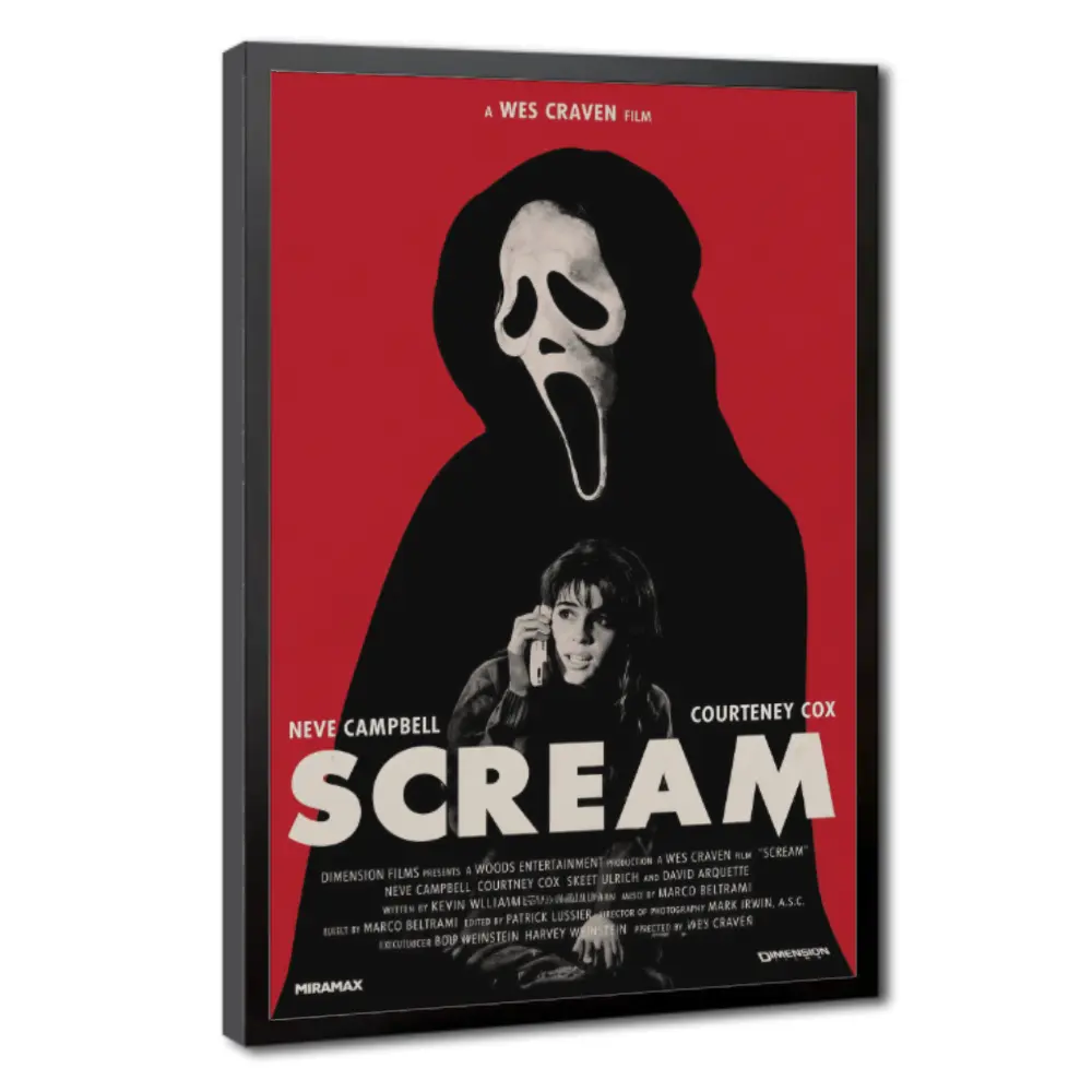 Scream 1996 Vintage Horror Movie Canvas Wall Art Poster - Classic Slasher Film Inspired Retro Artwork, Lightweight Multi-Size Waterproof Wall Decor, Gothic Gift Idea for Horror Movie Fans