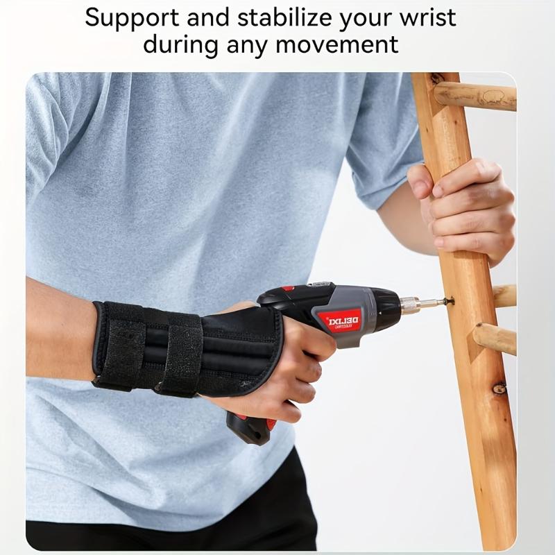 2pcs Comfort Fit Adjustable Wrist Braces With Metal Splint Support - Polyester Carpal Tunnel Stabilizer For Men & Women - Sports Protection Straps