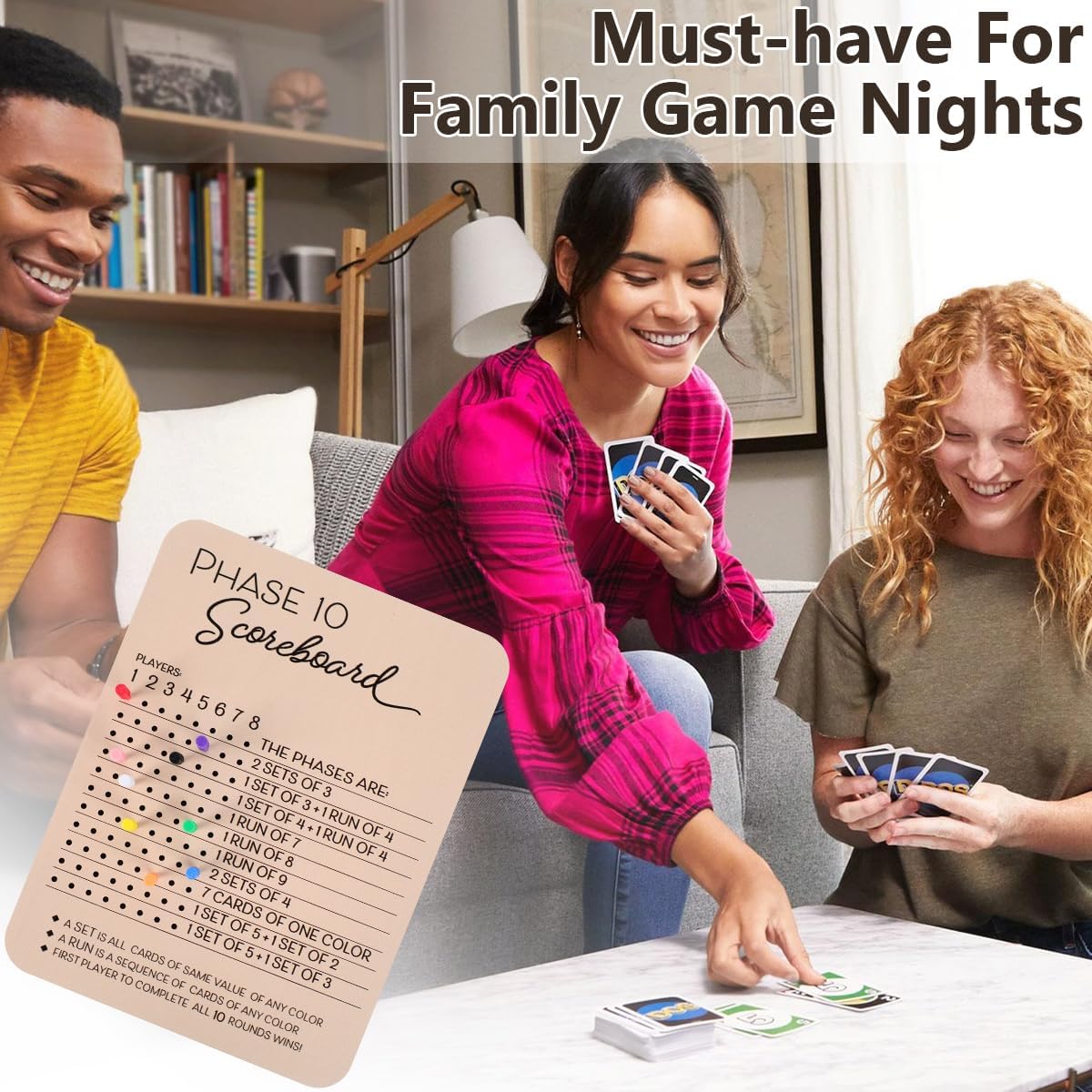 This wooden 10-stage scoreboard comes with colorful wooden pegs-a fun tabletop accessory for board and card games. Perfect for parties and family game nights. Also works as a portable chess set with storage, or pairs with educational alphabet board games