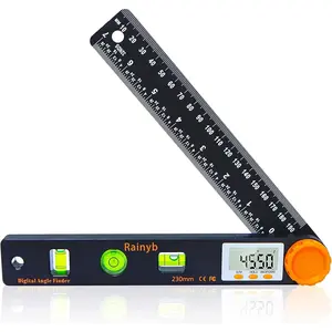 7 Inch 0-360° Digital Angle Finder Tool LED Digital Protractor with Horizontal Vertical Bubble Levels & Accurate Ruler Meter for Carpenters Woodworkers Fabricators