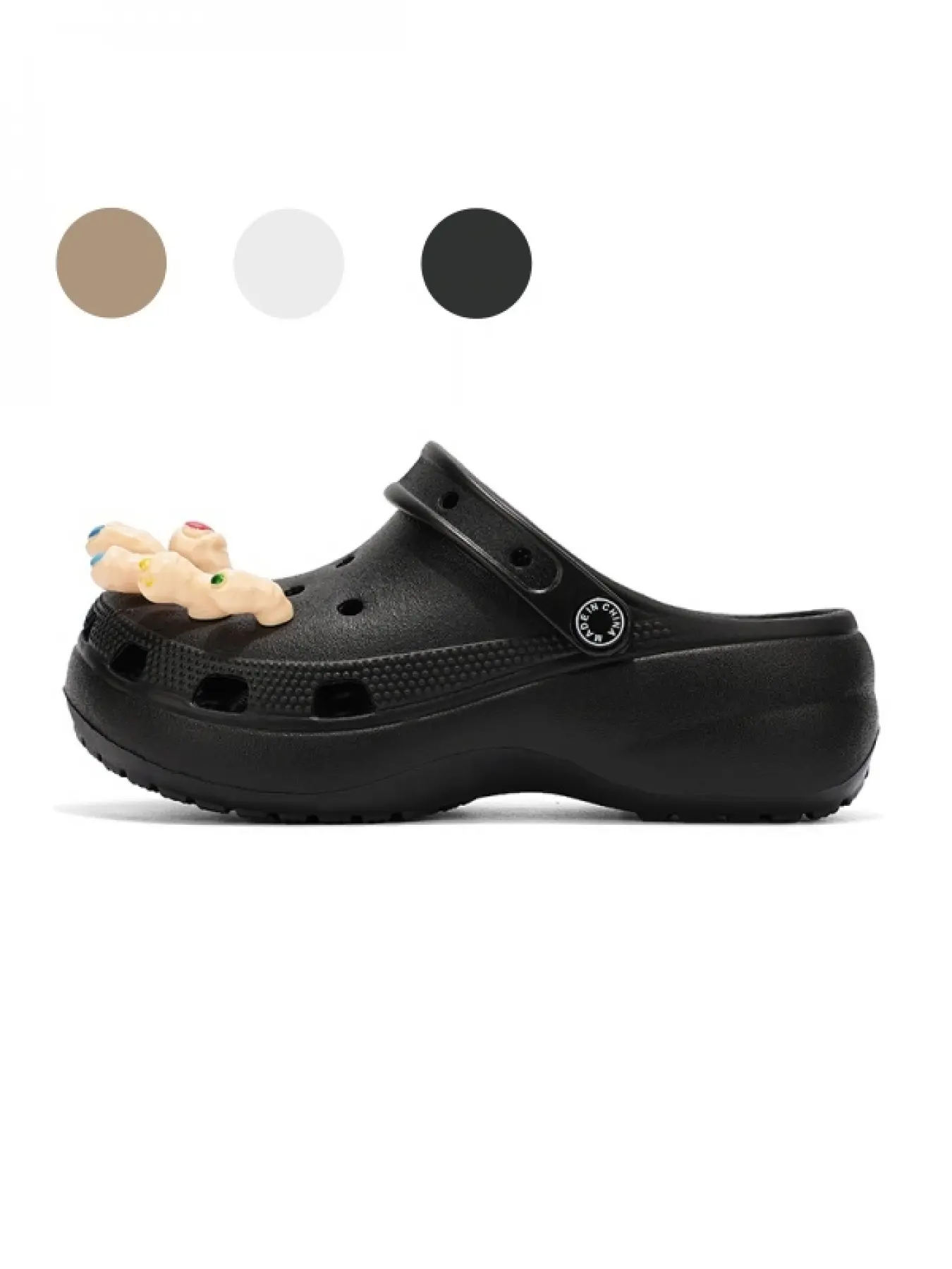Women's Funny 3D Finger Charms Chunky Sole Clogs, Adjustable Heel Strap Convertible Closed-toe Slides for Indoor Leisure & Fun Street Outfits, Casual Slipper Shoes, Fashionable Slippers