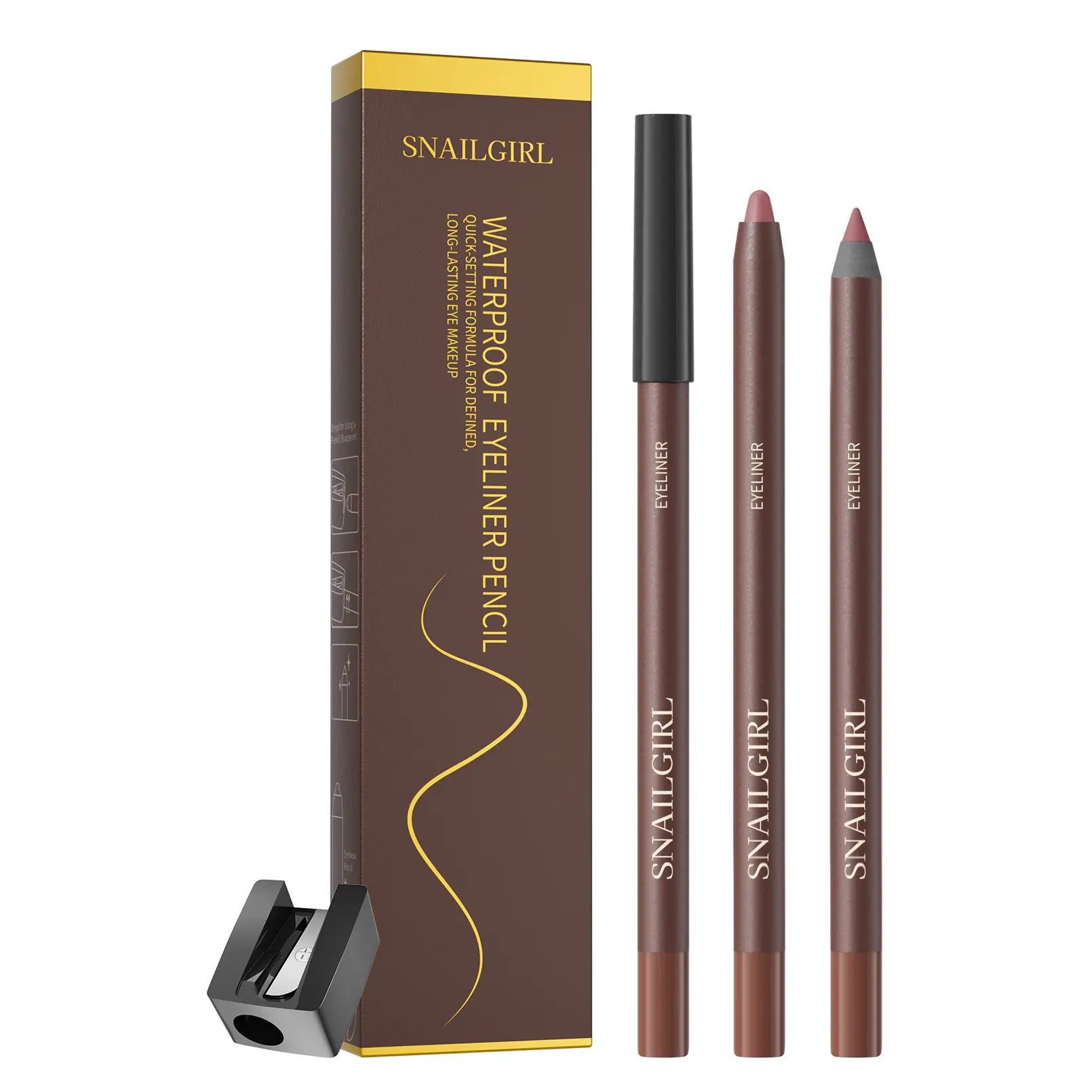 SNAILGIRL Waterproof Gel Eyeliner Pen - Sweat-Proof, Long-Lasting Colored Formula, Cross-Border Beauty Makeup, Matching Lipliner (Amazon Best-Seller)
