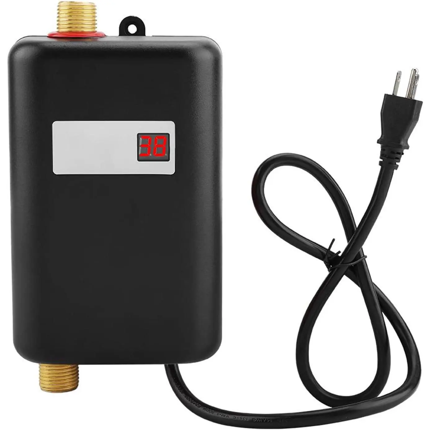 Tankless Water Heater Electric 110V, 3000W Instant Electric Water Heater, Under Sink Water Heater with Digital Display, On Demand Hot Water heater Electric  Kitchen Bathroom (Black)