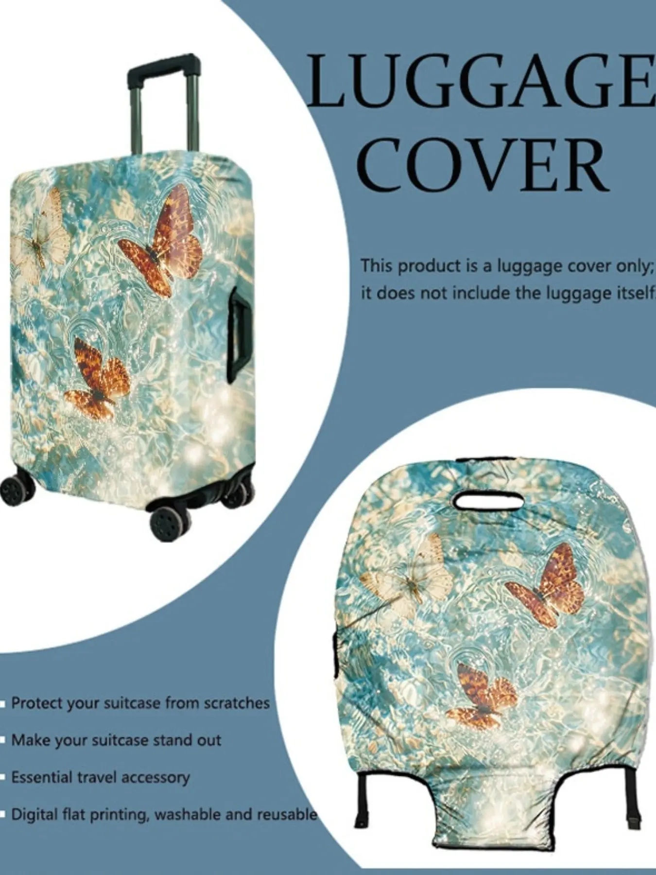 1pcs Luggage Protective Cover, All over Print Design, Suitable for 20-28 Inch Suitcases, Thick High-Quality Fabric, Essential Travel Accessory, Travel Essentials