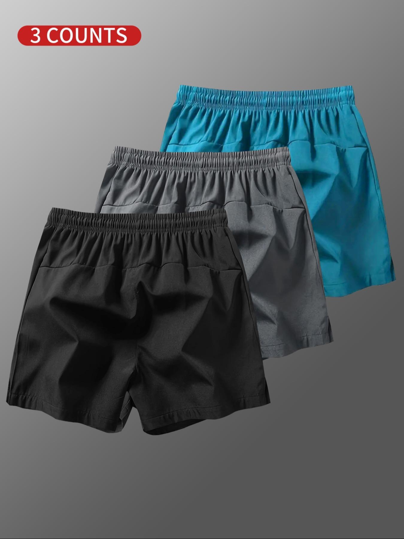 Men's Solid Color Zipper Pocket Shorts, Breathable Comfortable Shorts, Casual Men's Shorts for Beach Vacation