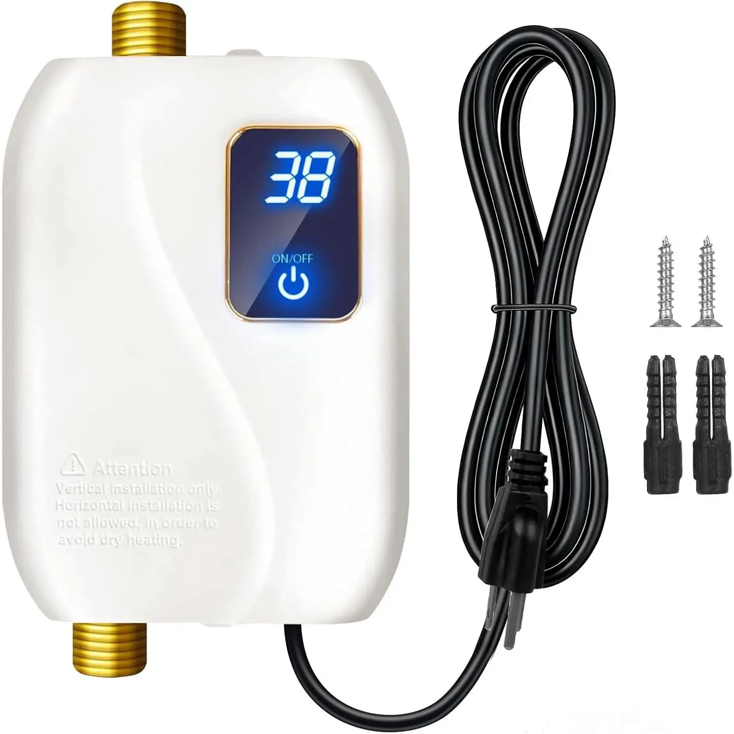 110V Tankless Water Heater Electric, 3000W Tankless Electric Water Heater Instant, Under Sink Water Heater with Digital Display, On Demand Hot Water Heaters Electric for Kitchen Washin Bathroom.