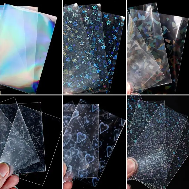 100Pcs 61x88mm Laser Korea Card Sleeves Photcards Clear Protector Kpop Shield Board Games Tarot Cards Photocard Protector Film Plastic Card Sleeves