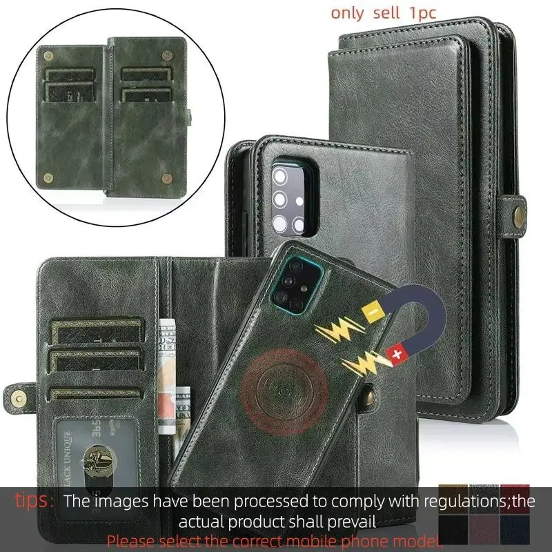 Magnetic Flip Leather Wallet Card Case Built In Wallet For Samsung Galaxy A54 A14 A73 A53 A13 A50 A12 A51 A71 A50 Phone Cover Bifold Wallets