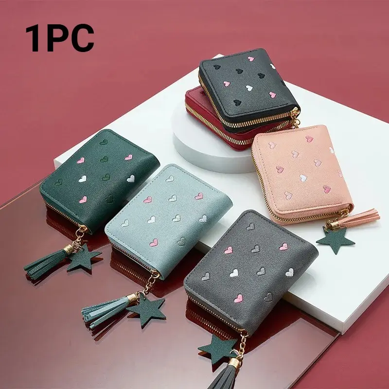 New Fringe Cute Zipper Wallet for Women, Short Multifunctional Cute Coin Purse, Foldable Multi-Purpose Wallet, Fashion Accessory