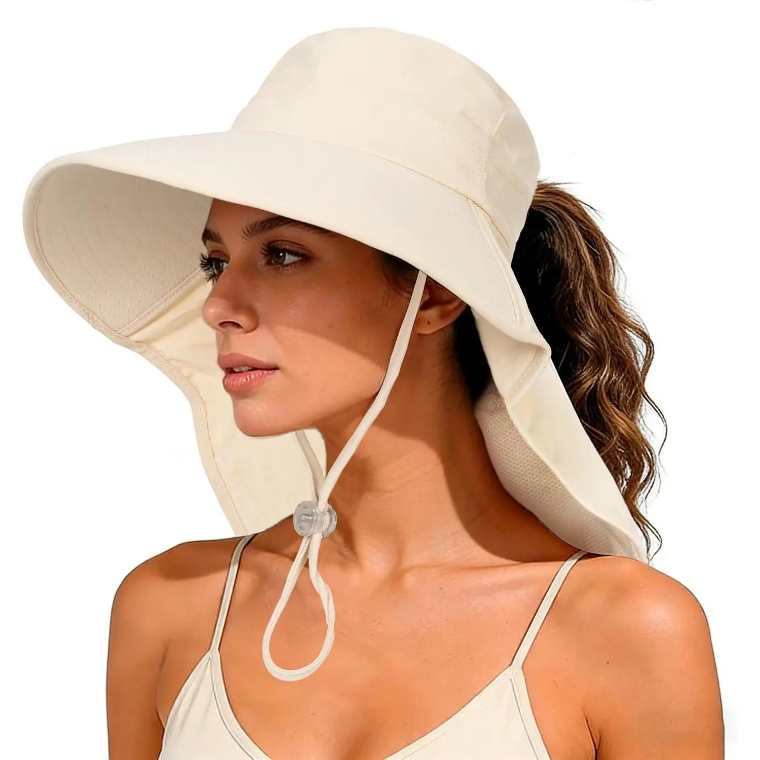 Sun Hats for Women Men - Sun Protection Wide-Brim Beach Hat with  Flap