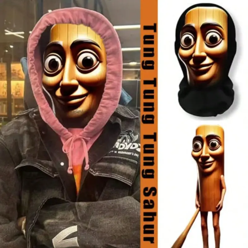 1Pc NEW 3D Printed Full Face Mask TungTungTung Sahur Mesh Mask For Men Party Supplies Funny Cosplay Props Novel Costume Mask